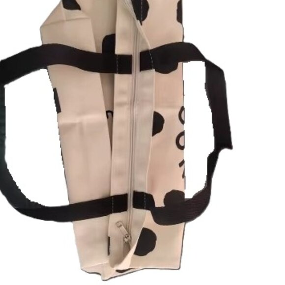 Snoopy Canvas Tote Bag Polka Dot White Shopping Bag 15x12 With Plush Charm - Picture 4 of 8